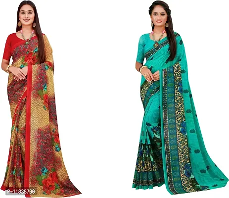 Beautiful Georgette Saree with Blouse Piece Pack Of 2