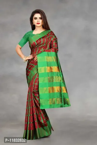 Beautiful Art Silk Saree with Blouse Piece-thumb0