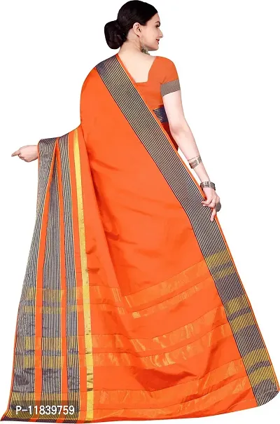 Beautiful Cotton Silk Saree with Blouse piece-thumb3