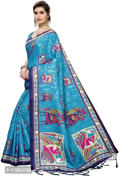 Beautiful Art Silk Saree with Blouse piece-thumb2