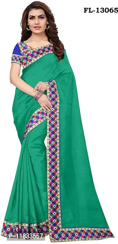 Beautiful Silk Blend Saree with Blouse Piece-thumb0