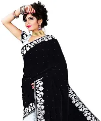 Beautiful Velvet Saree with Blouse Piece-thumb1