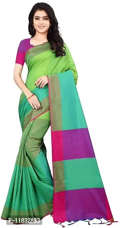 Beautiful Art Silk Saree with Blouse Piece-thumb0