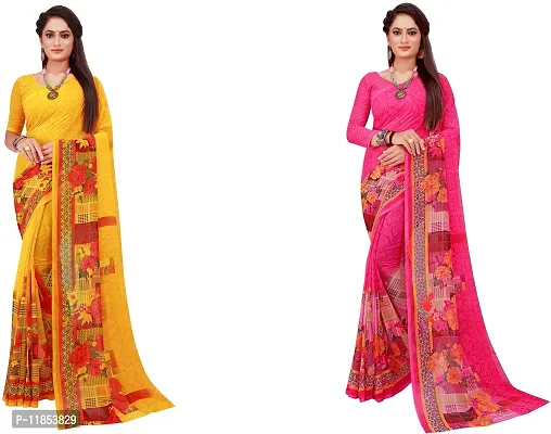 Beautiful Georgette Saree With Blouse Piece Pack Of 2-thumb0