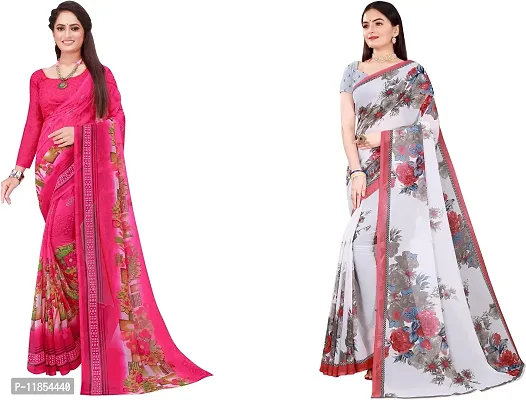 Beautiful Georgette Saree With Blouse Piece Pack Of 2