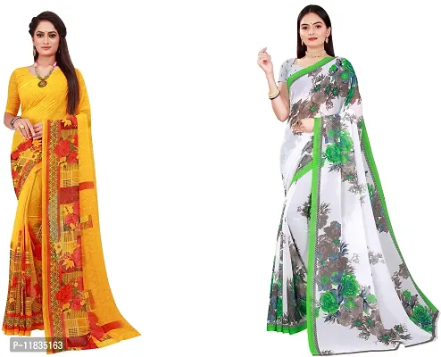 Beautiful Georgette Saree with Blouse Piece Pack Of 2-thumb0