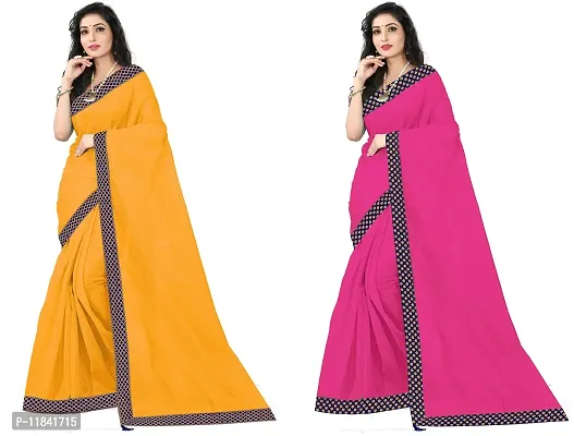 Beautiful Art Silk Saree With Blouse Piece Pack Of 2