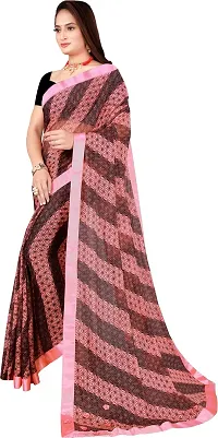 Beautiful Lycra Saree with Blouse Piece-thumb1