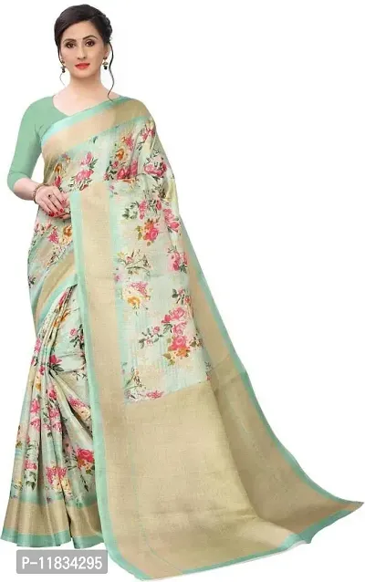 Beautiful Art Silk Saree with Blouse Piece-thumb0