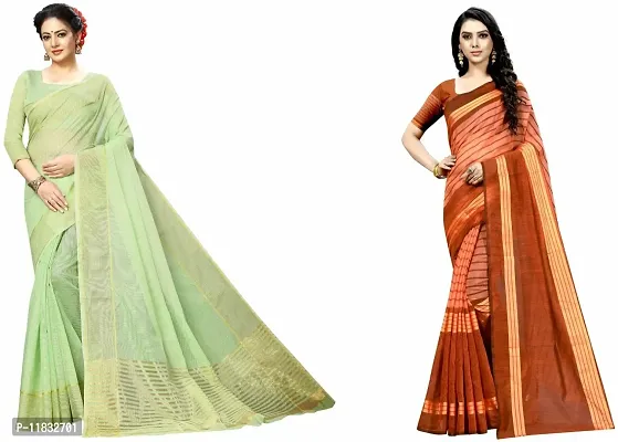 Beautiful Art Silk Saree with Blouse Piece Pack Of 2