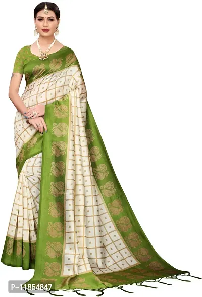 Beautiful Art Silk Saree with Blouse piece-thumb0