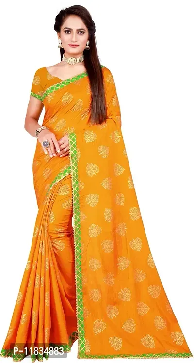 Beautiful Silk Blend Saree with Blouse Piece-thumb0