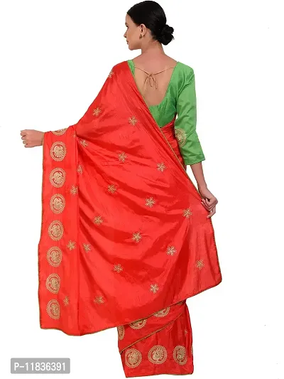 Beautiful Silk Blend Saree with Blouse Piece-thumb2