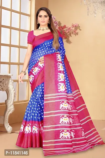 Beautiful Art Silk Saree with Blouse piece-thumb0