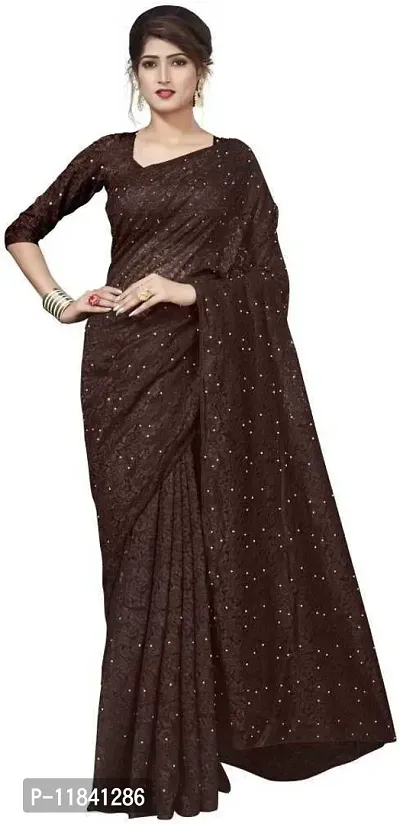 Beautiful Net Saree with Blouse piece-thumb0