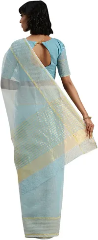 Beautiful Cotton Blend Saree with Blouse Piece-thumb1