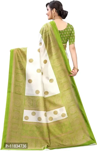 Beautiful Art Silk Saree with Blouse Piece-thumb2