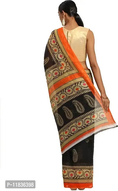 Beautiful Art Silk Saree with Blouse Piece-thumb2