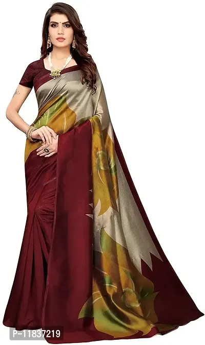 Beautiful Art Silk Saree with Blouse Piece-thumb0