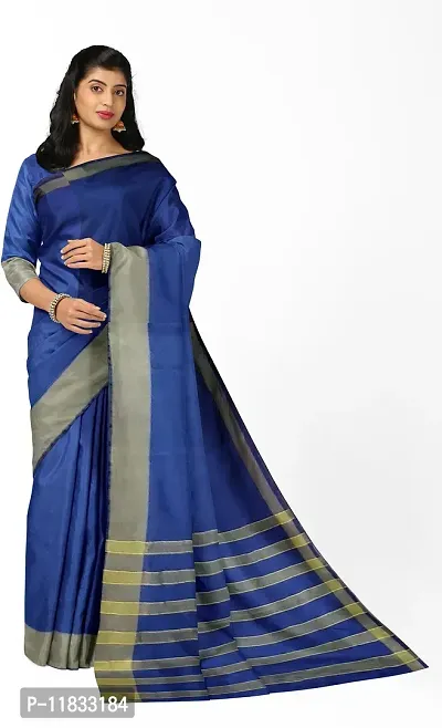 Beautiful Cotton Silk Saree with Blouse Piece-thumb0