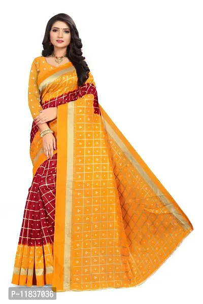 Beautiful Art Silk Saree with Blouse Piece-thumb0