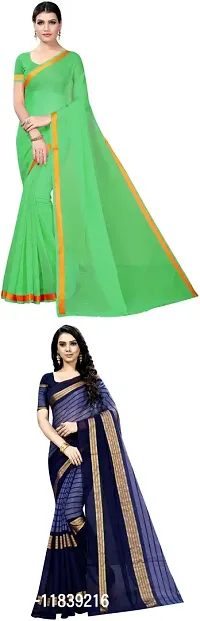 Beautiful Art Silk Saree With Blouse Piece Pack Of 2-thumb0