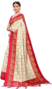 Beautiful Art Silk Saree with Blouse Piece-thumb1