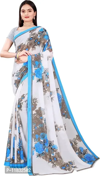 Beautiful Georgette Saree with Blouse Piece-thumb0