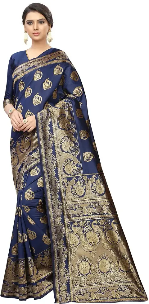 Glamorous Art Silk Saree with Blouse piece 