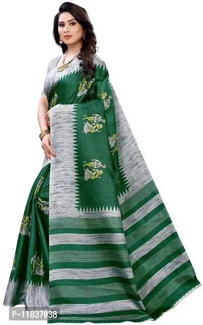 Beautiful Art Silk Saree with Blouse Piece-thumb2