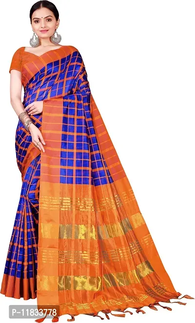 Beautiful Cotton Silk Saree with Blouse Piece-thumb0