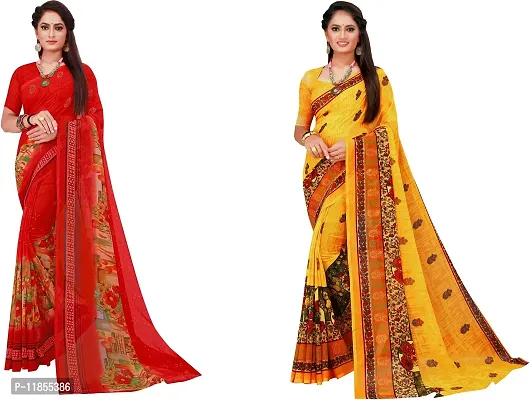 Beautiful Georgette Saree With Blouse Piece Pack Of 2-thumb0