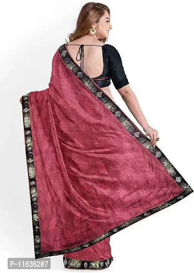 Beautiful Lycra Saree with Blouse Piece-thumb2