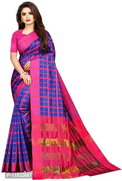 Beautiful Art Silk Saree with Blouse Piece-thumb0