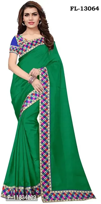 Beautiful Silk Blend Saree with Blouse Piece-thumb0