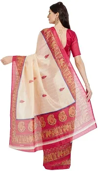 Beautiful Silk Blend Saree with Blouse Piece-thumb1