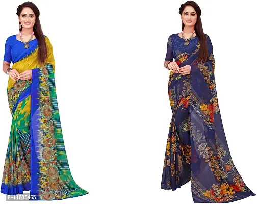 Beautiful Georgette Saree with Blouse Piece Pack Of 2