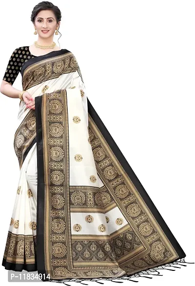 Beautiful Art Silk Saree with Blouse Piece-thumb0