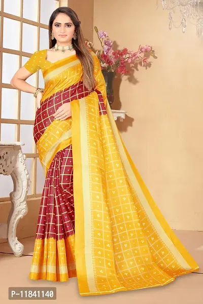 Beautiful Art Silk Saree with Blouse piece-thumb0