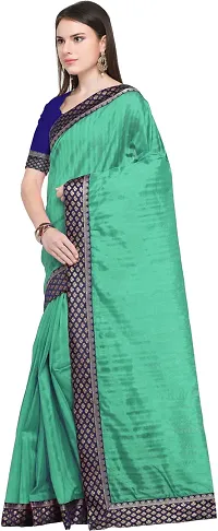 Beautiful Art Silk Saree with Blouse Piece-thumb1