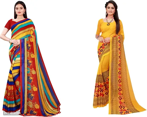 Beautiful Georgette Saree with Blouse Piece Pack Of 2