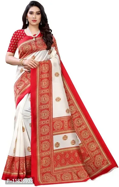 Beautiful Art Silk Saree with Blouse Piece-thumb0