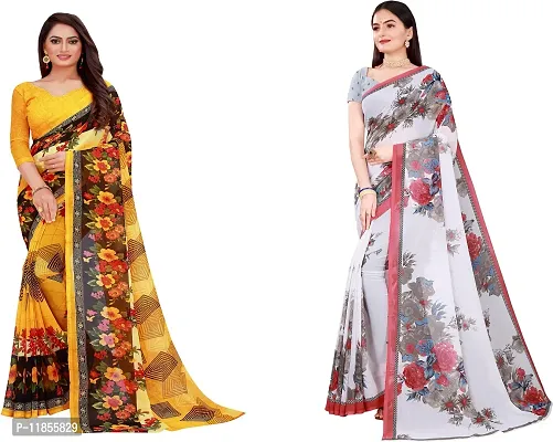 Beautiful Georgette Saree With Blouse Piece Pack Of 2-thumb0