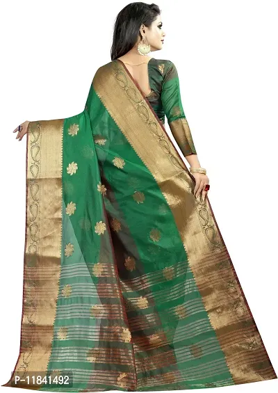 Beautiful Cotton Blend Saree with Blouse piece-thumb3