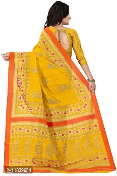 Beautiful Art Silk Saree with Blouse piece-thumb2