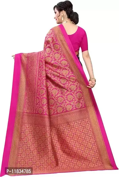 Beautiful Art Silk Saree with Blouse Piece-thumb2