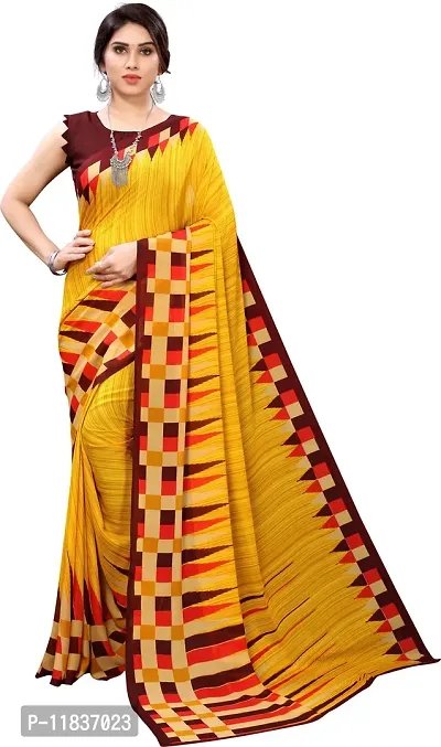 Beautiful Georgette Saree with Blouse Piece-thumb0