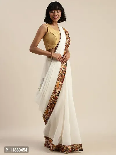 Beautiful Cotton Blend Saree with Blouse piece-thumb4