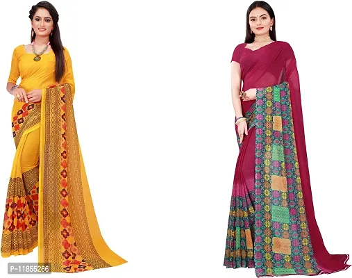 Beautiful Georgette Saree With Blouse Piece Pack Of 2