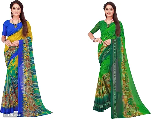 Beautiful Georgette Saree with Blouse Piece Pack Of 2